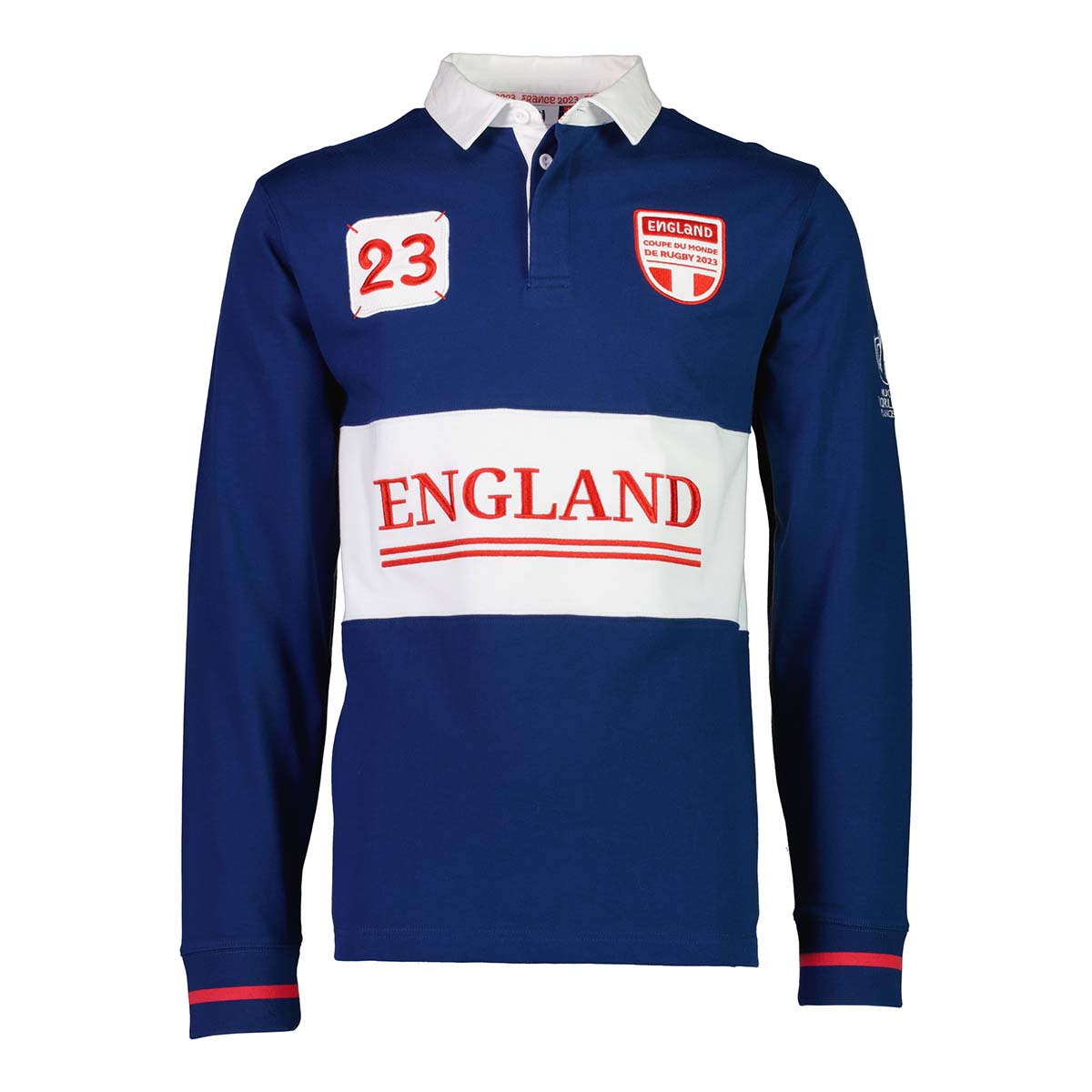 Rugby World Cup 2023 Mens England Rugby Shirt Navy Long Sleeve