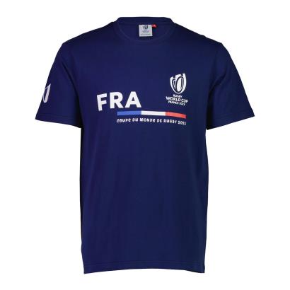 Mens France Rugby World Cup 2023 Supporters Tee - Navy - Front
