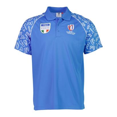 Mens Italy Rugby World Cup 2023 Polo - Sky - Front