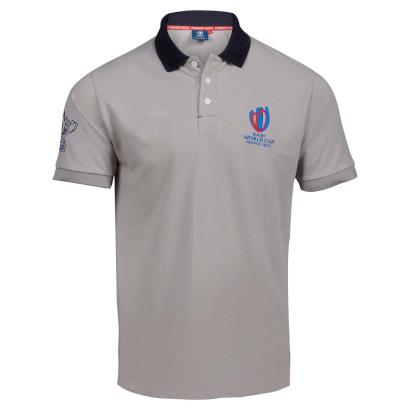 Mens Rugby World Cup 2023 Logo Polo - Grey - Front