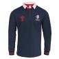 Mens Rugby World Cup 2023 Logo Rugby Shirt - Navy Long Sleeve - Front