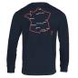 Mens Rugby World Cup 2023 Map Tee - Navy Long Sleeve - Back
