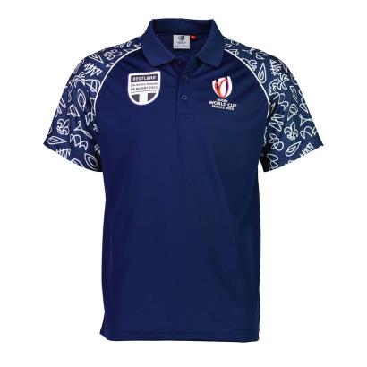 Mens Scotland Rugby World Cup 2023 Polo - Navy - Front