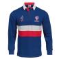Mens Rugby World Cup 2023 Stripe Rugby Shirt - Navy Long Sleeve - Front
