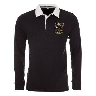 Mens New Zealand 100th Test Vintage Rugby Shirt - Jet Black - Fr