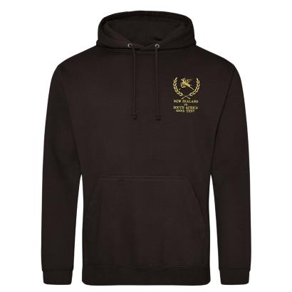 Mens New Zealand 100th Test Hoodie - Jet Black - Front