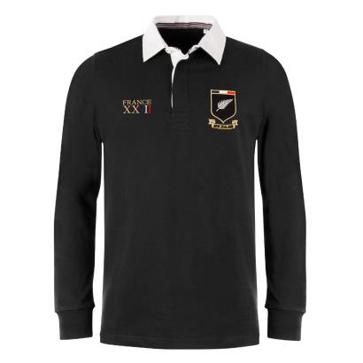 New Zealand Mens World Cup Heavyweight Rugby Shirt - Black - Front