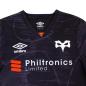 Ospreys Kids Home Rugby Shirt - Short Sleeve Black 2023 - Ospreys and Umbro Logos