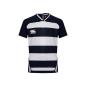 Canterbury Teamwear Hooped Evader Rugby Shirt Navy/White Youths - Front