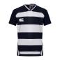 Canterbury Teamwear Hooped Evader Rugby Shirt Navy/White - Front