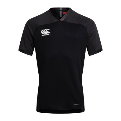 Canterbury Teamwear Plain Evader Rugby Shirt Black - Front