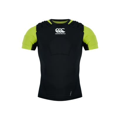 Canterbury Kids Pro Rugby Shoulder Pads - Black and Wild Lime - Front