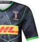 Harlequins Mens Euro Rugby Shirt - Short Sleeve Black 2023 - Harlequins Logo
