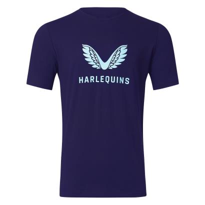 Harlequins Mens Match Day Logo T-Shirt - Ink Blue 2023 - Front