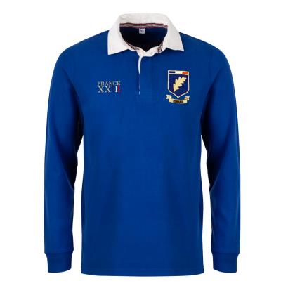 Romania Mens World Cup Heavyweight Rugby Shirt - Royal - Front