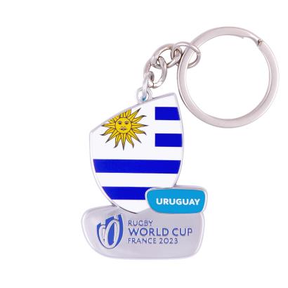Rugby World Cup 2023 Uruguay Flag Keyring - Front