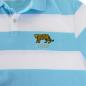 Rugbystore Argentina 1910 Mens Striped Polo Shirt - Sky White - Argentina 1910 Badge
