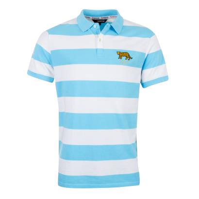 Rugbystore Argentina 1910 Mens Striped Polo Shirt - Sky White - Front