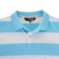 Rugbystore Mens Striped Polo Shirt - Sky Blue and White - Collar