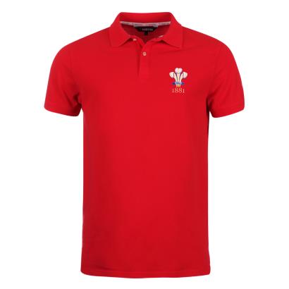 Rugbystore Wales 1881 Mens Polo Shirt - Red - Front