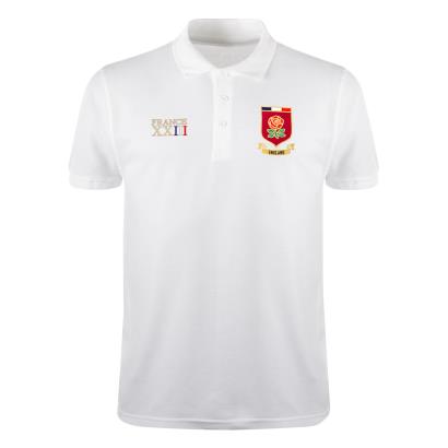 England Mens World Cup Classic Polo Shirt - White - Front