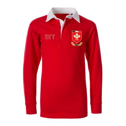 Wales Kids World Cup Classic Rugby Shirt - Long Sleeve Red - Fro