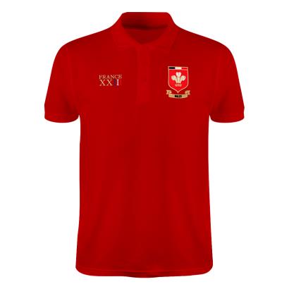 Wales Mens World Cup Classic Polo Shirt - Red - Front