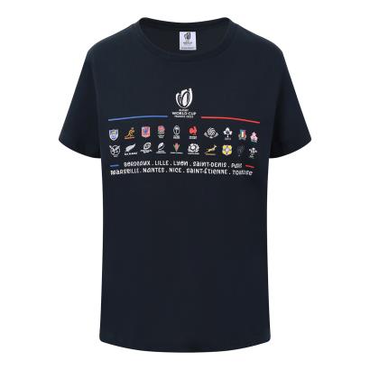 Rugby World Cup 2023 Mens 20 Nations Stacked T-Shirt - Navy - Fr
