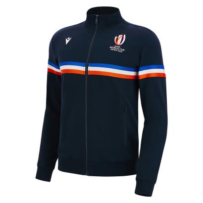 Rugby World Cup 2023 Macron Mens Full Zip Sweatshirt - Navy - Front