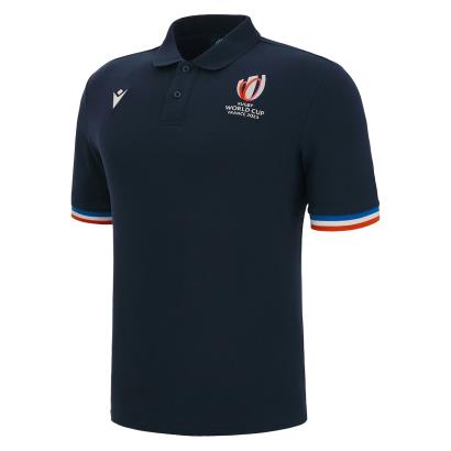 Rugby World Cup 2023 Macron Mens Polo Shirt - Navy - Front