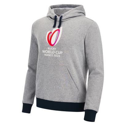 Rugby World Cup 2023 Macron Mens Pullover Hoodie - Grey - Front
