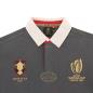 Mens Rugby World Cup 2023 Webb Ellis Striped Rugby Shirt - Black - Badges