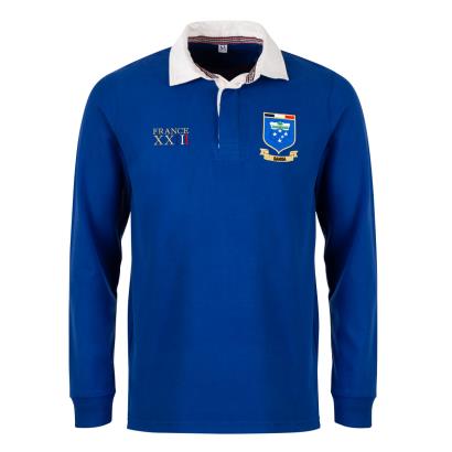 Samoa Mens World Cup Heavyweight Rugby Shirt - Royal - Front