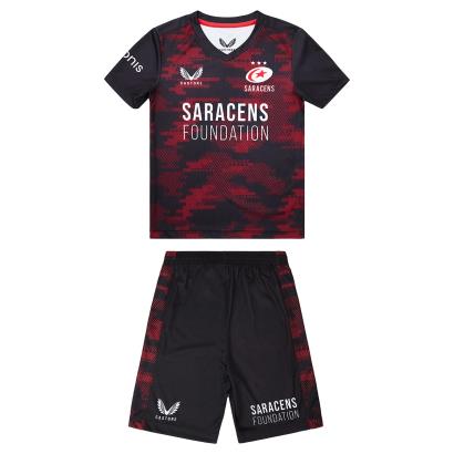 Saracens Infants Home Rugby Kit - Black 2023 - Front