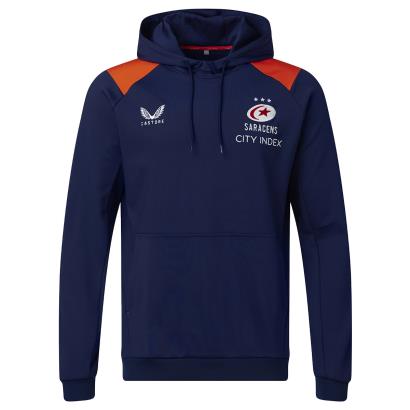 Saracens Mens Training Pullover Hoodie - Navy 2023 - Front