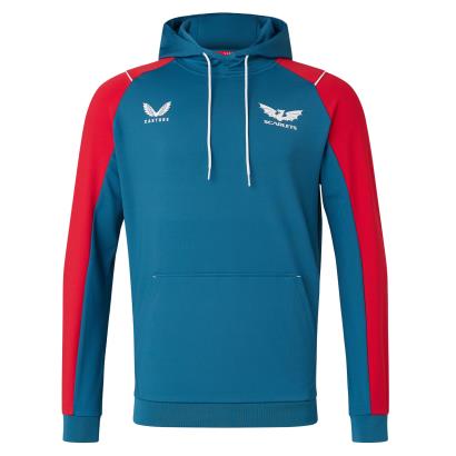 Scarlets Mens Training Pullover Hoodie - Moroccan Blue 2023 - Fr