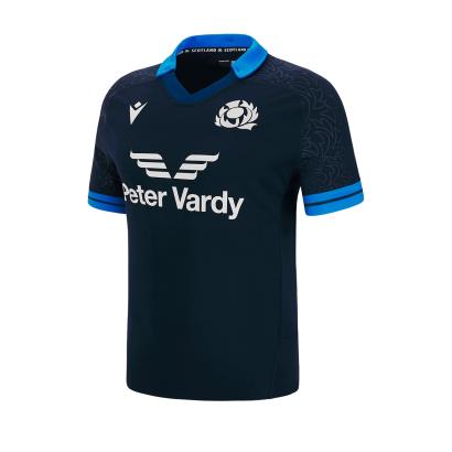 Scotland Kids Home Rugby Shirt - Short Sleeve Navy 2023 - Front