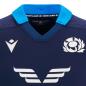 Scotland Mens Bodyfit Home Rugby Shirt - Short Sleeve Navy 2023 - Scotland and Macron Logos