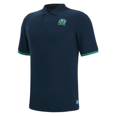 Scotland Mens Murrayfield Polo - Navy 2023 - Front