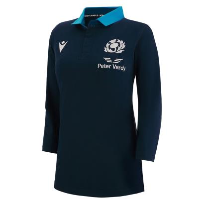 Scotland Womens Classic Home Rugby Shirt - 3/4 Sleeve Navy 2023 - Front