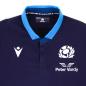 Scotland Mens Classic Home Rugby Shirt - Short Sleeve Navy 2023 - Scotland Thistle and Macron Logos
