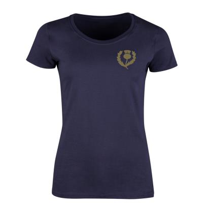 Scotland Womens Classic Printed T-Shirt Navy - Front