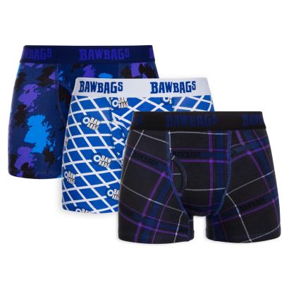 Bawbags Scottish Mens 3 Pack Boxer Shorts - Navy - Scotland Triple Pack