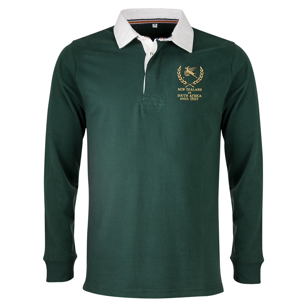 South Africa Mens 100th Test Vintage Rugby Shirt - Bottle Green Long ...