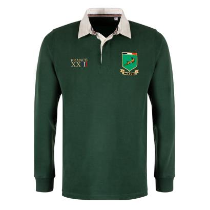 South Africa Mens World Cup Heavyweight Rugby Shirt - Bottle - Front