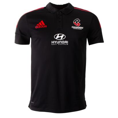 adidas Mens Super Rugby Crusaders Polo - Black - Front