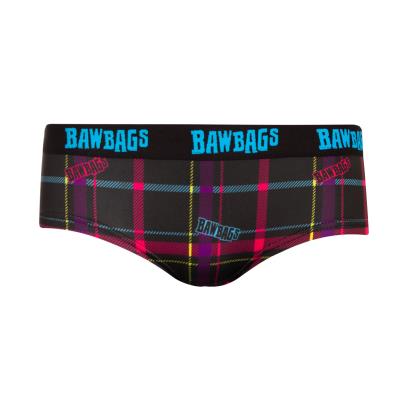 Bawbags Techno Tartan Womens Cool de Sacs Underwear - Black - Fr