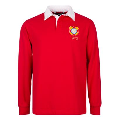 Tonga Mens Rugby Origins 1923 Rugby Shirt - Long Sleeve Red - Front
