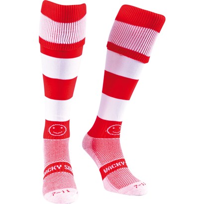 Red/White Hooped WackySox Socks