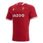 Macron Wales Mens Bodyfit Home Rugby Shirt - Short Sleeve - Front